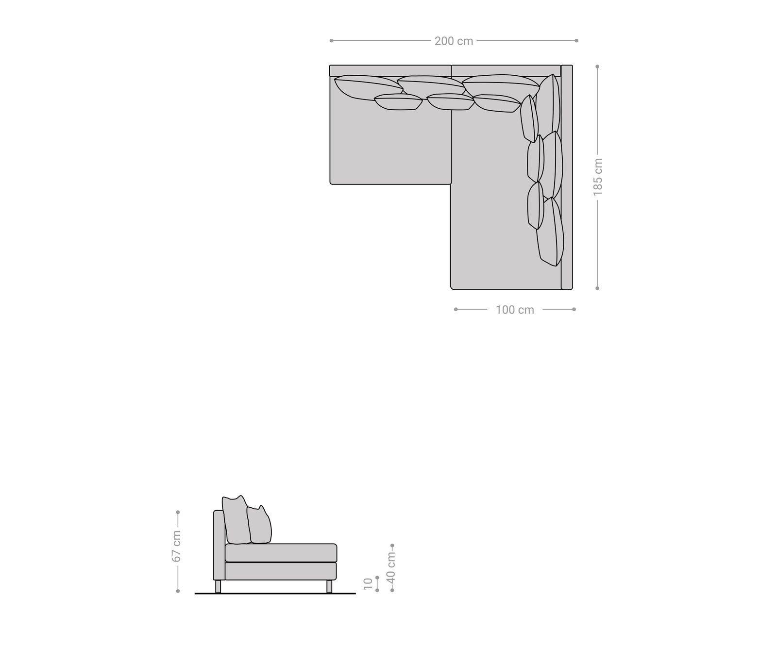 Sofa narożna Clovis brązowy antyczny sofa modułowa z pufem szezlong prawy 6