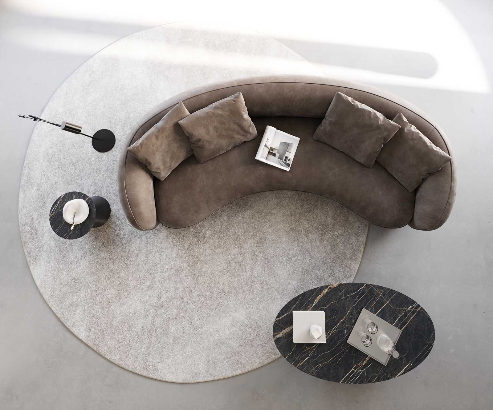 Sofa 3-osobowa Larna 260x120 cm mikrofibra szaro-brązowa vintage 3