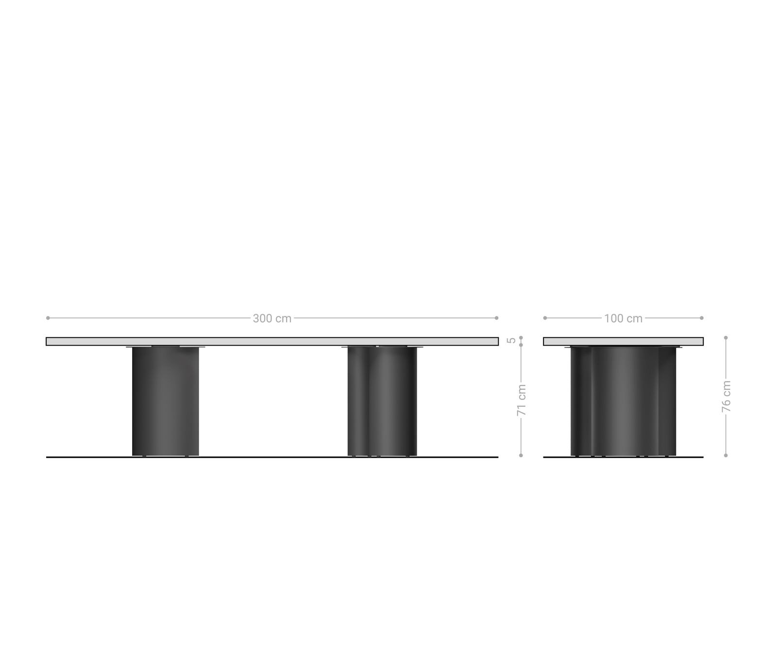 Stół do jadalni Edge 300x100 XL akacja brązowa rama Troa stal nierdzewna grafitowa live-edge 6