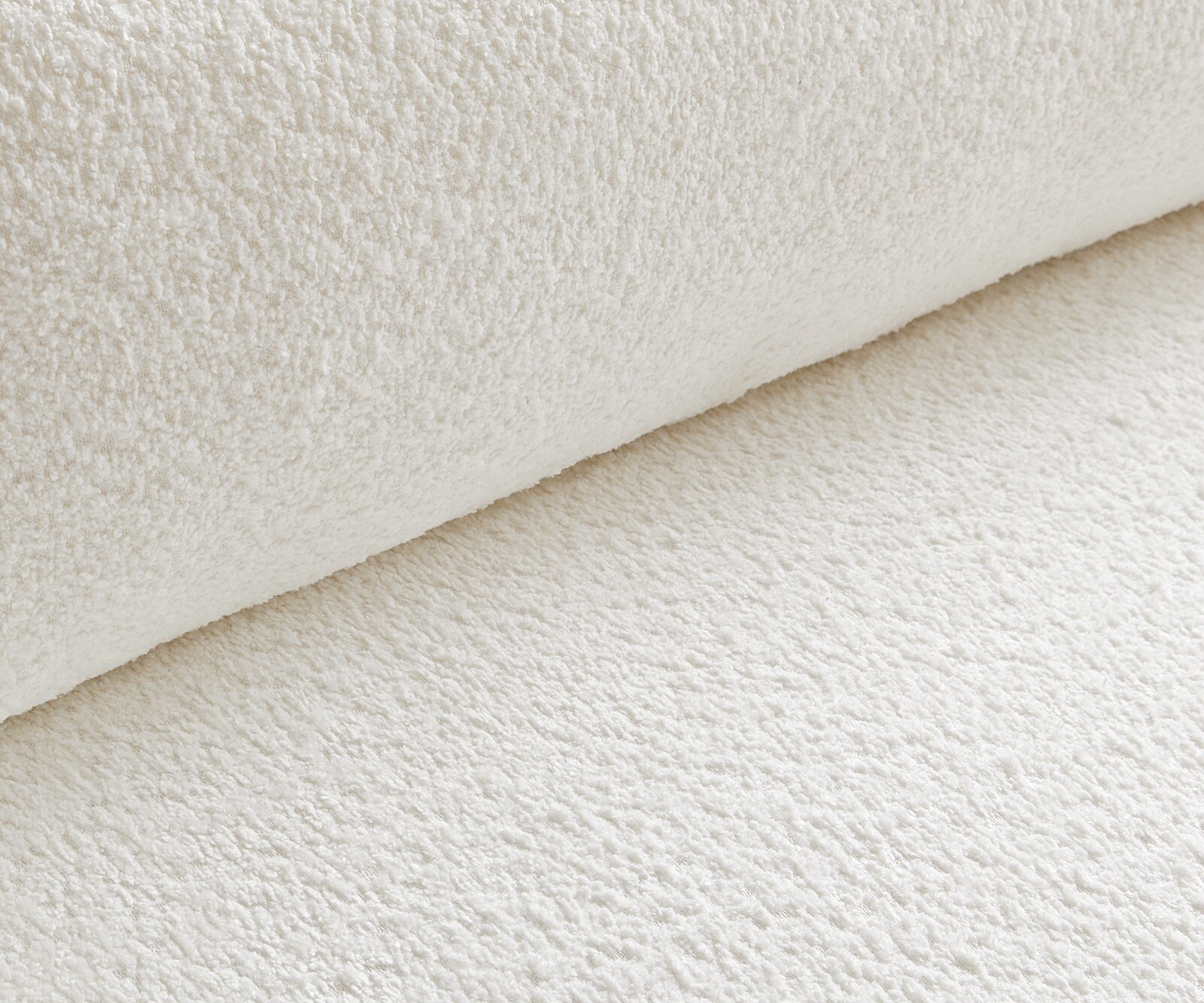 Sofa w kształcie litery U Sirpio 300x210 cm bouclé kremowo-biały szezlong z możliwością obustronnego montażu z pufem 3