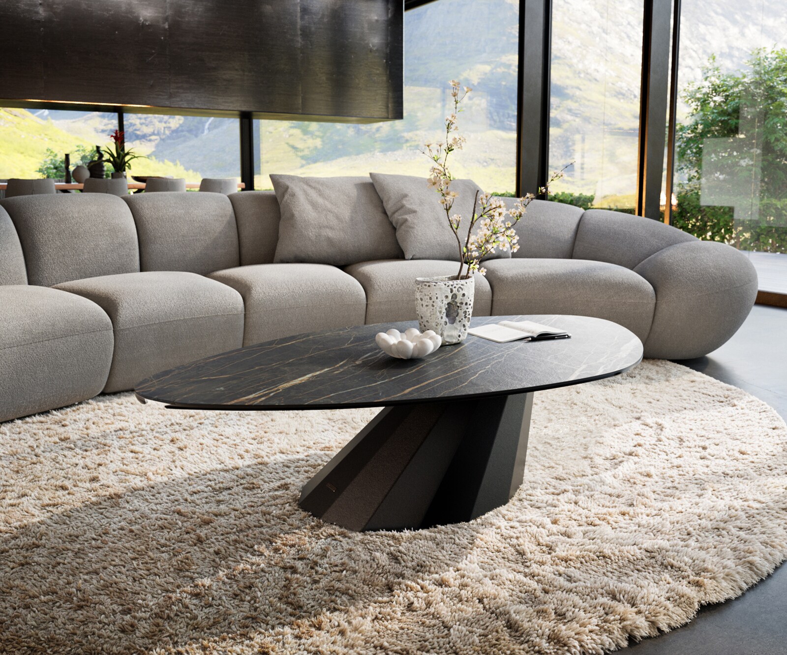 Stolik kawowy Edge ceramika kształt organiczny 4