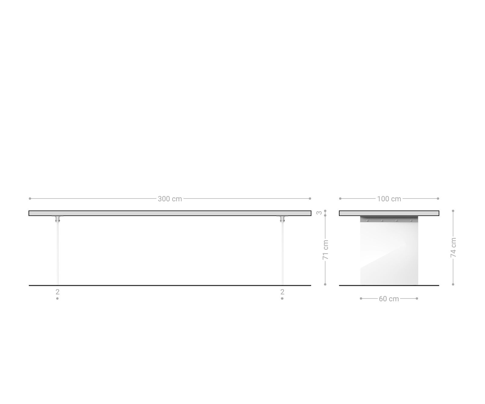 Stół do jadalni Edge 300x100cm akacja naturalna szklana rama live-edge 7
