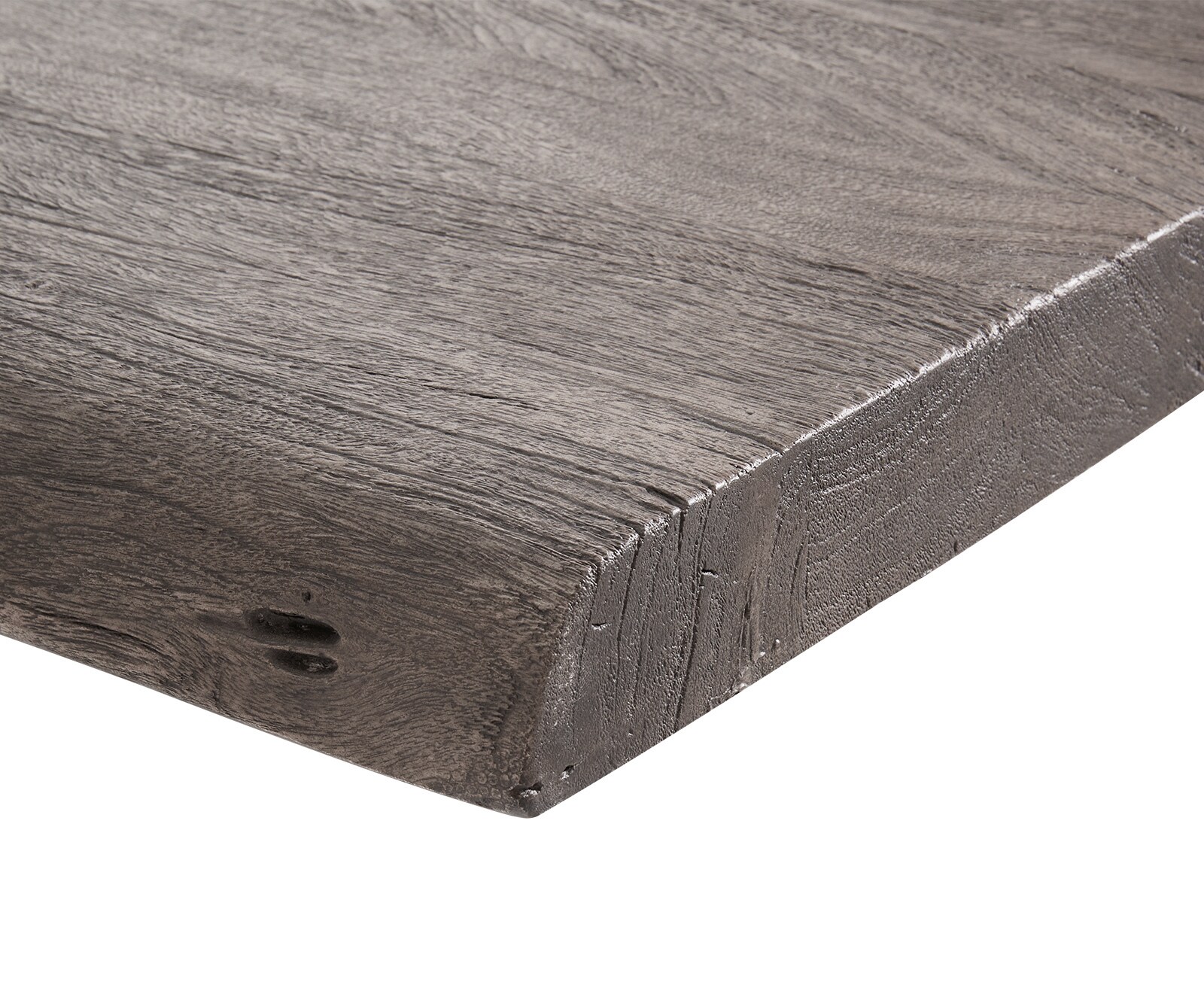 Stół do jadalni Edge 220x100 cm XL akacja platynowa rama Troa stal nierdzewna grafit live-edge 4