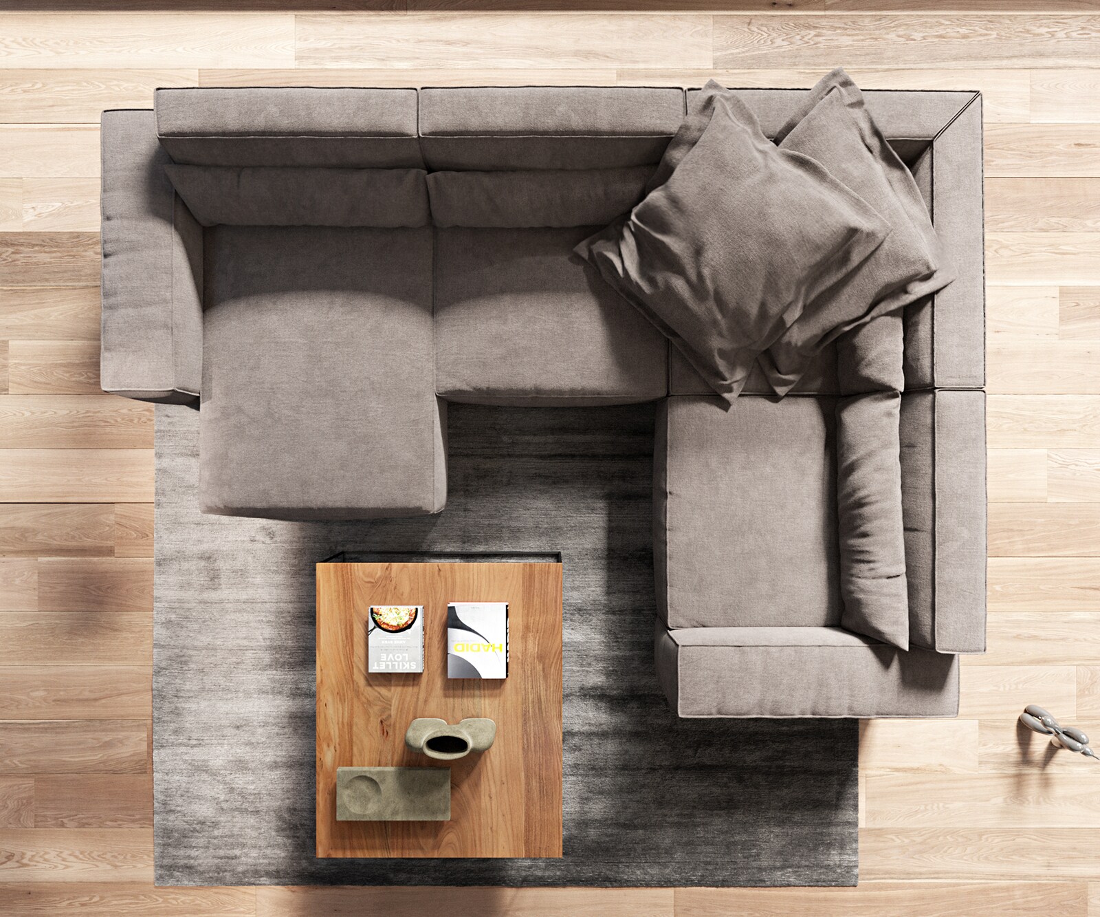 Zestaw wypoczynkowy Sirpio 300x210cm mikrofibra khaki brąz z możliwością zmiennego montażu 6