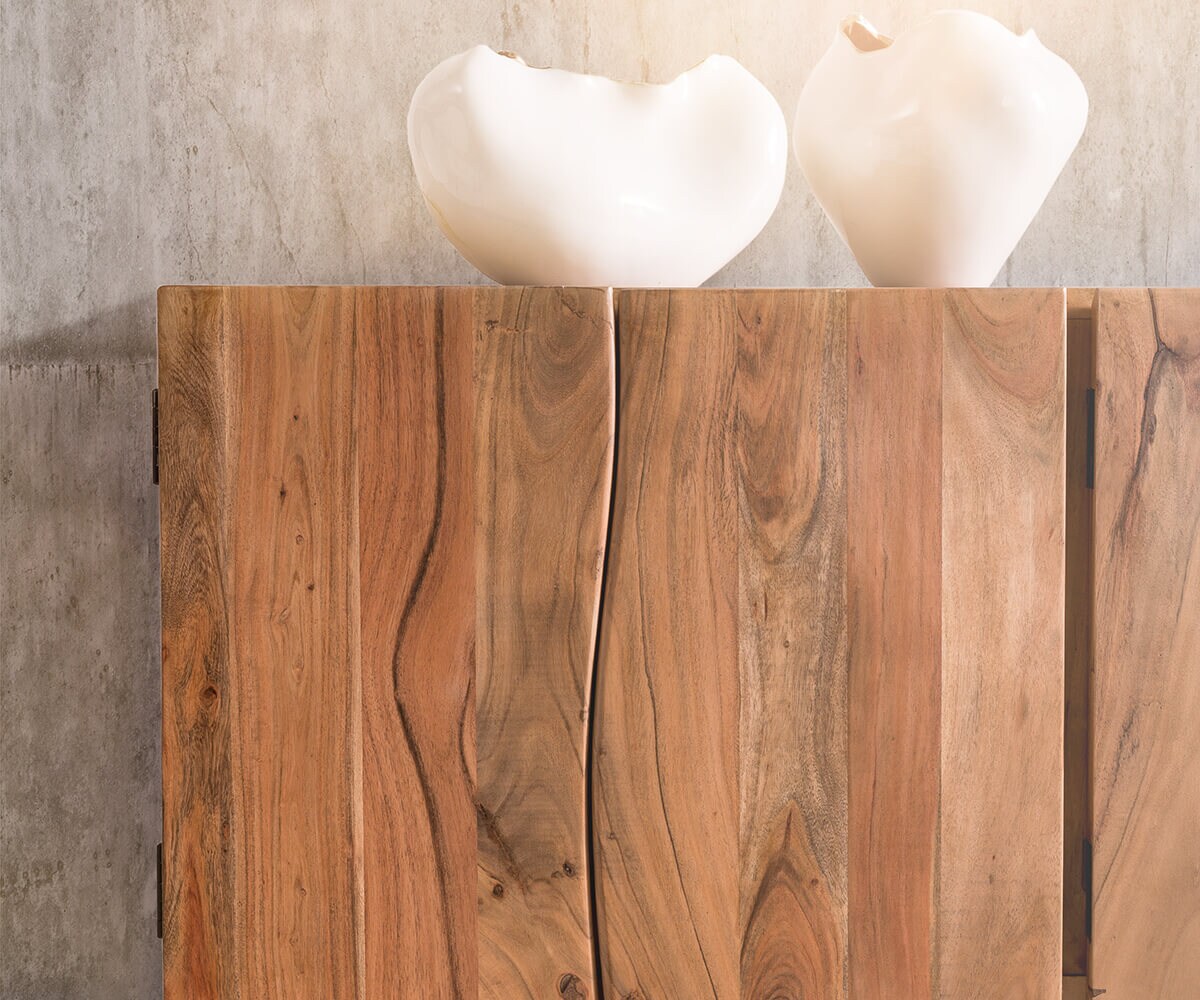 Komoda Live-Edge 220 cm akacja naturalna 6 drzwi 4