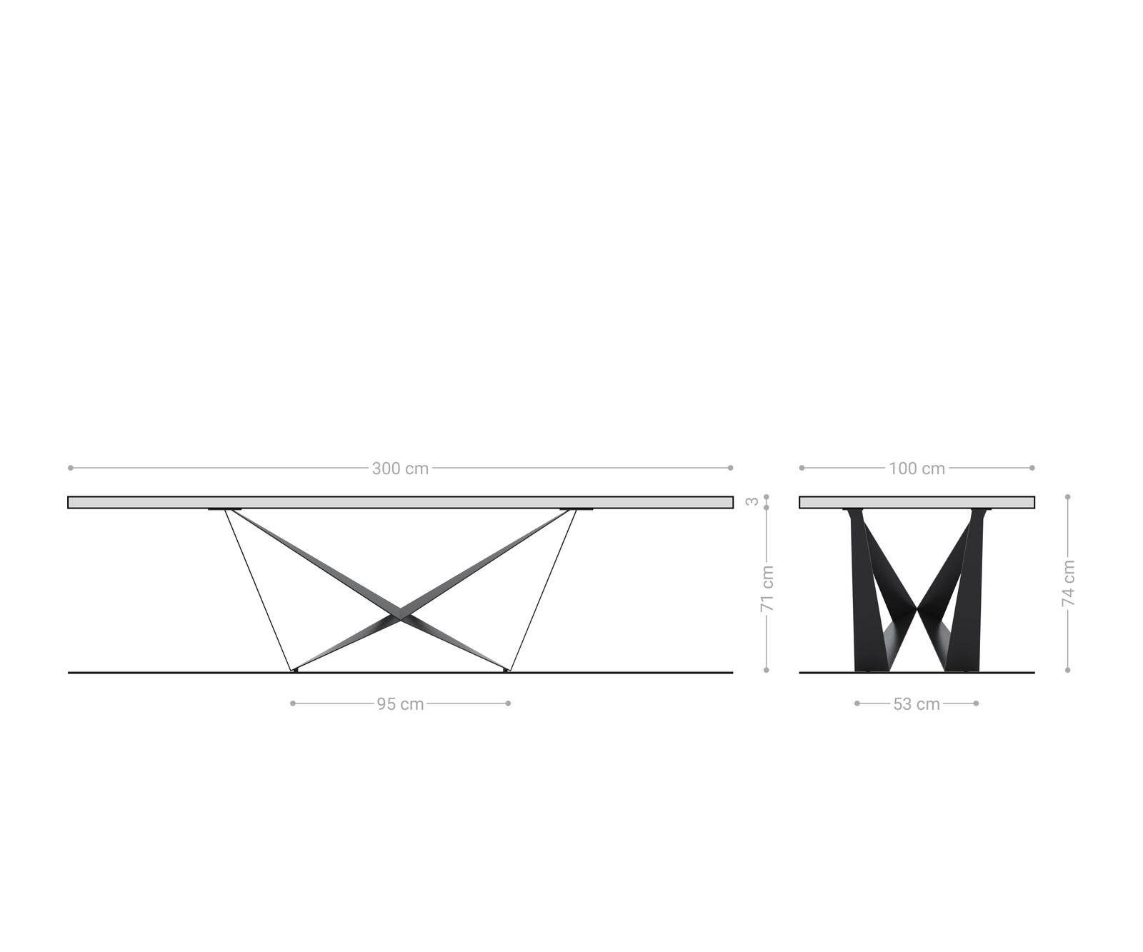 Stół do jadalni Edge 300x100cm akacja naturalna rama Spider stal nierdzewna live-edge 7