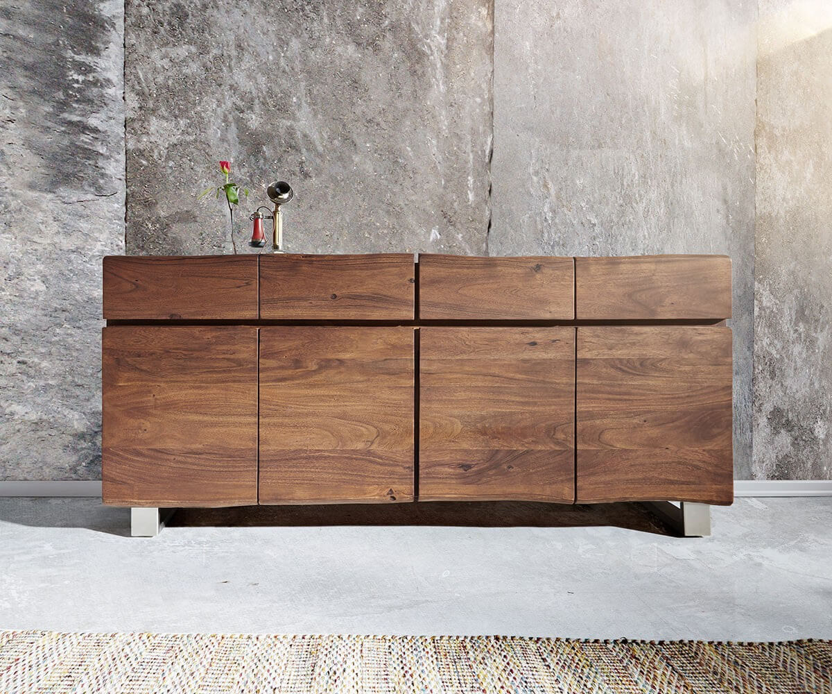Komoda Live-Edge 172 cm akacja brązowa 4 drzwi 4 szuflady 1