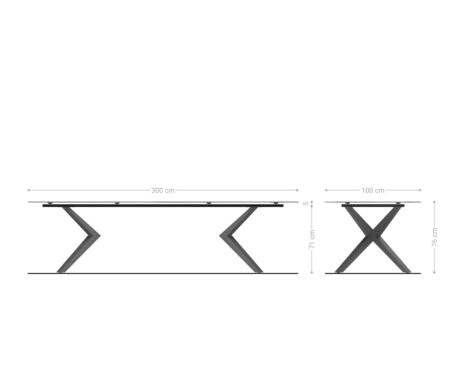 Stół do jadalni Edge 300x100cm ceramika Emperador Extra Lucidato ciemnobrązowy rama Zenthara metal czarny 7