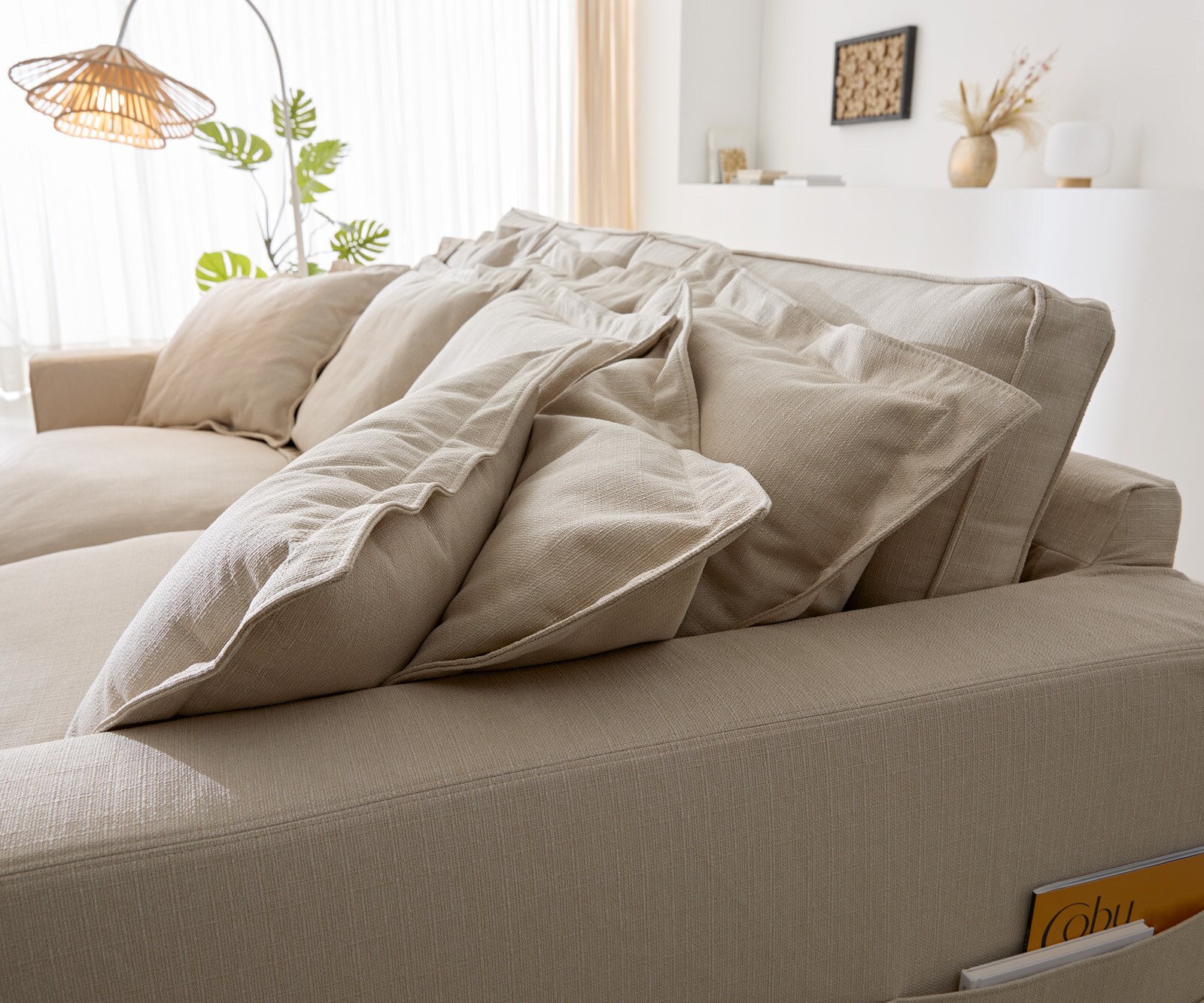 Sofa Noelia 240x145 cm kolor kości słoniowej z poduszkami 5
