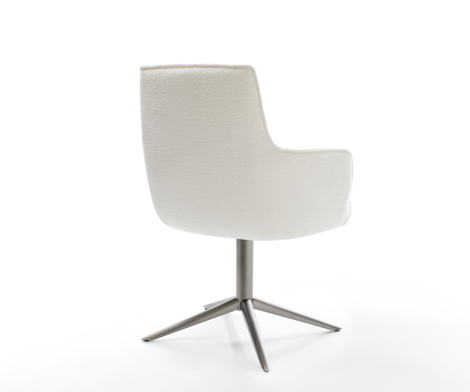 Krzesło do jadalni Heira-Flex z podłokietnikami bouclé beżowy rama krzyżowa grafit obracane o 360° funkcja kołyski ze sprężynami kieszeniowymi 5