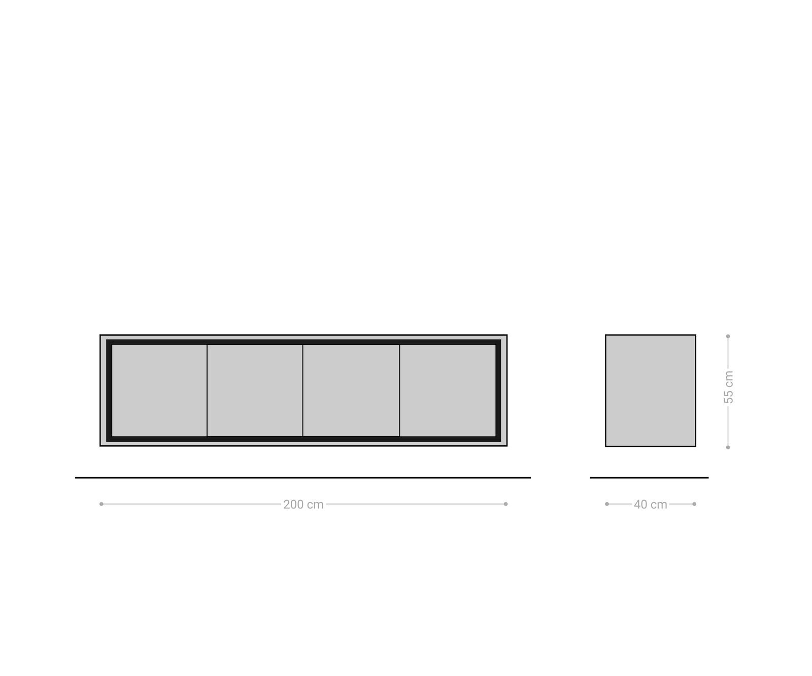 Komoda Stonegrace 200 cm dąb naturalny 4 drzwi fornir kamienny podwieszana 8