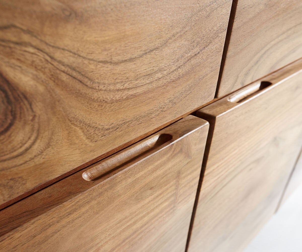 Komoda Live-Edge 147 cm akacja naturalna 3 drzwi 3 szuflady 5