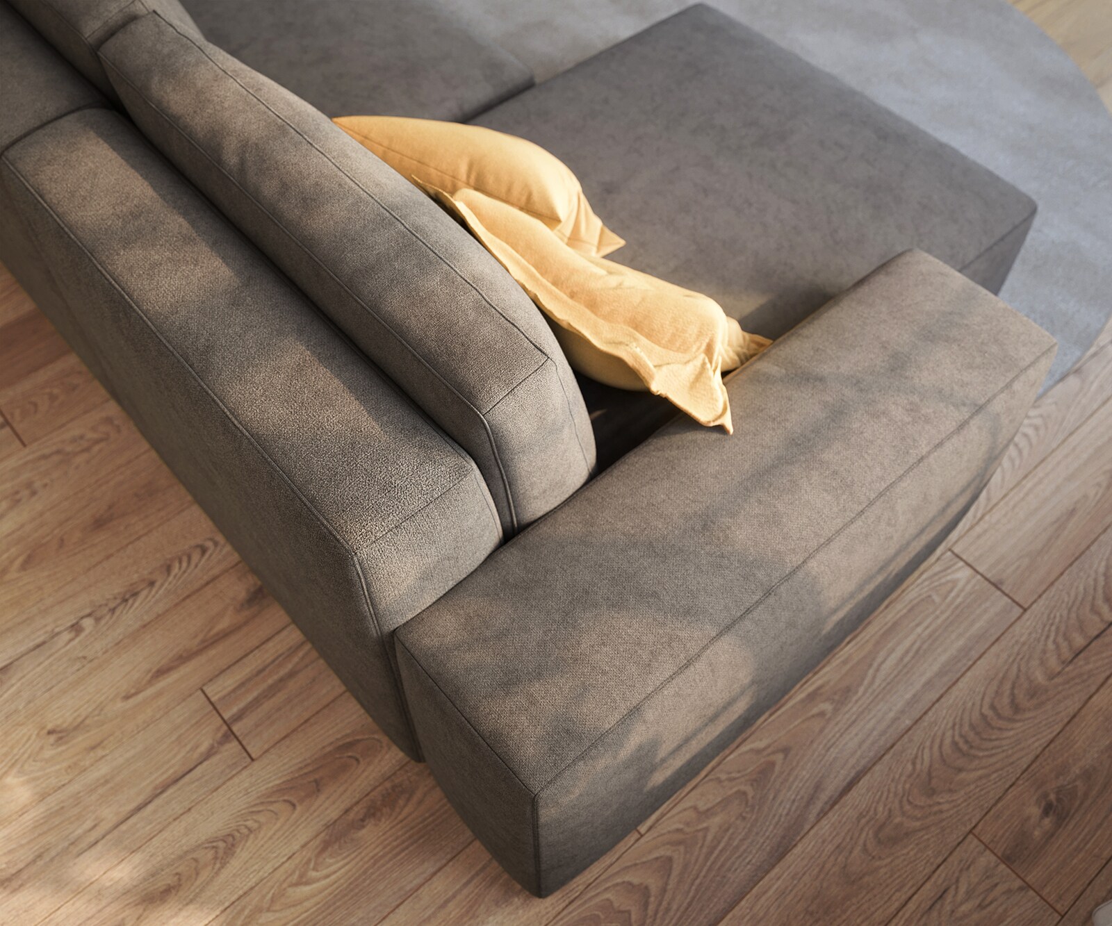 Sofa narożna Lanzo L 260x160 cm mikrofibra khaki brązowa szezlong z możliwością obustronnego montażu 4