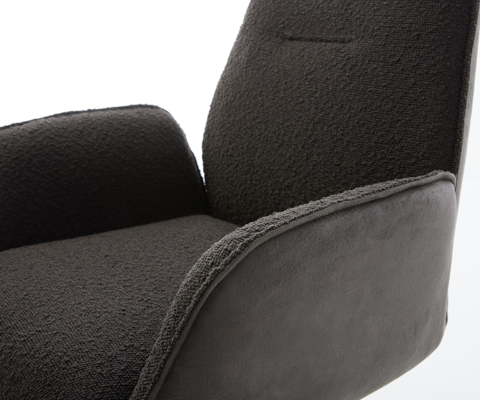 Krzesło do jadalni Zoa-Flex mieszanka materiałów czarna rama wspornikowa płaska kolor tytanowy ze sprężynami kieszeniowymi 4