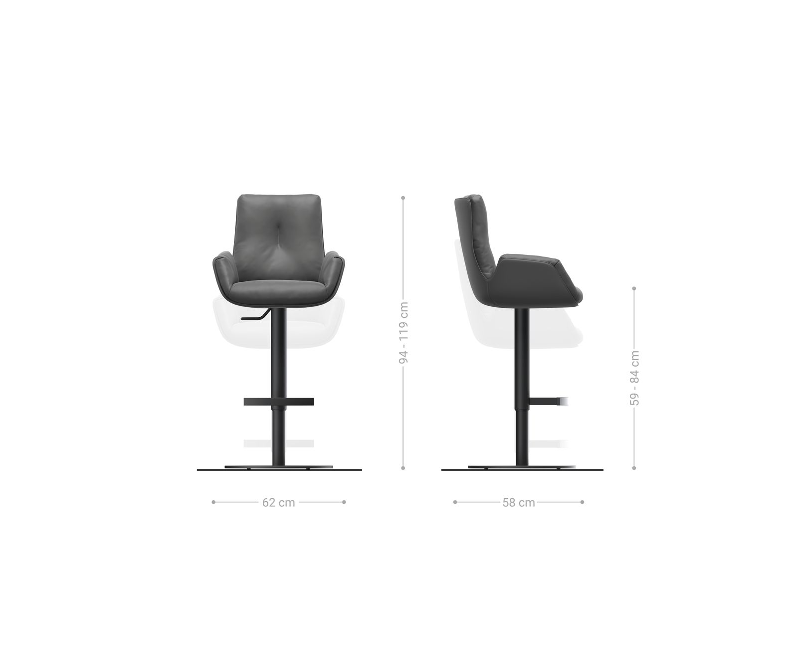 Hoker Clea-Flex bouclé beżowy rama obrotowa metal biały 6