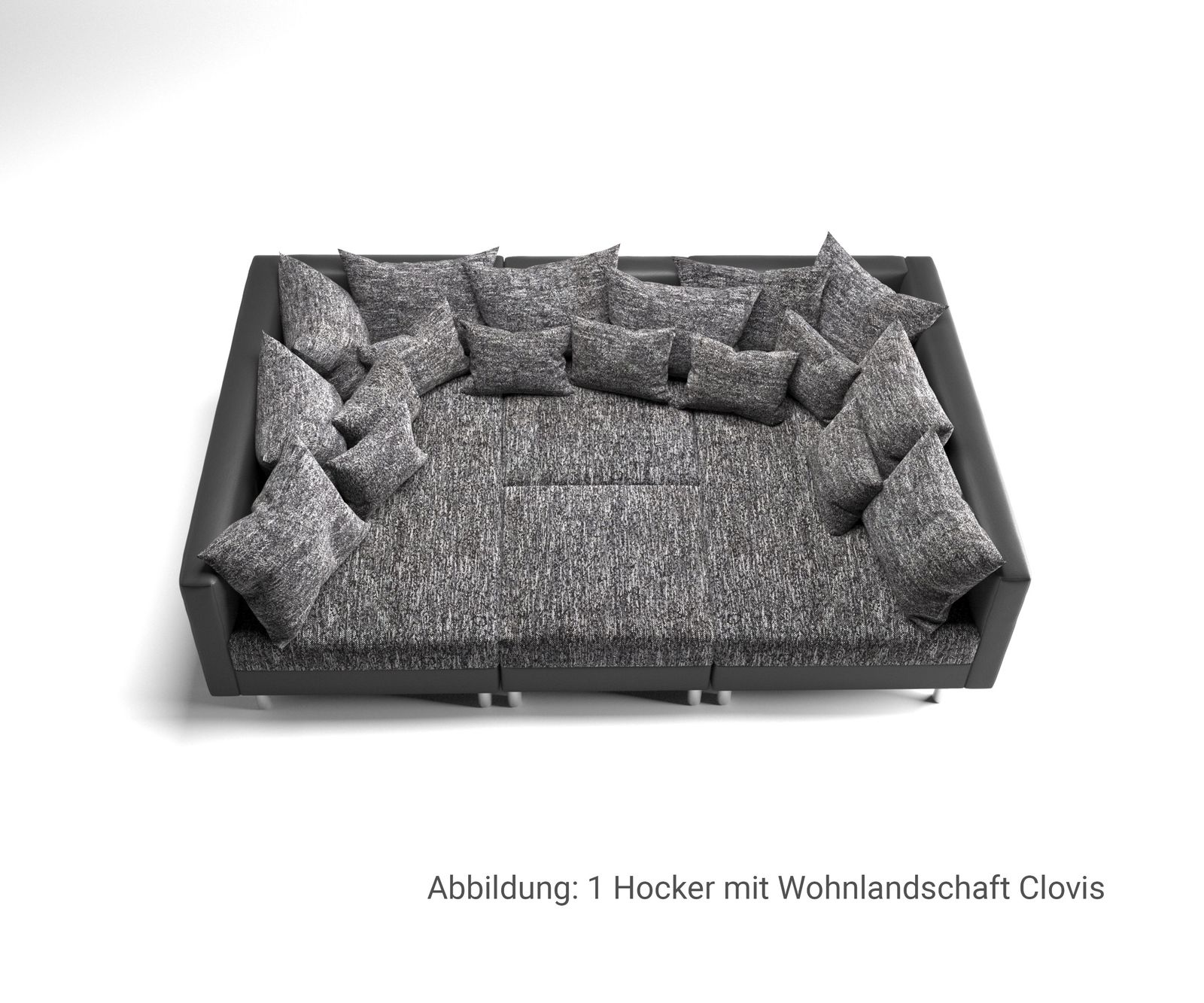 Hoker Clovis 98x83cm skóra ekologiczna czarna 9