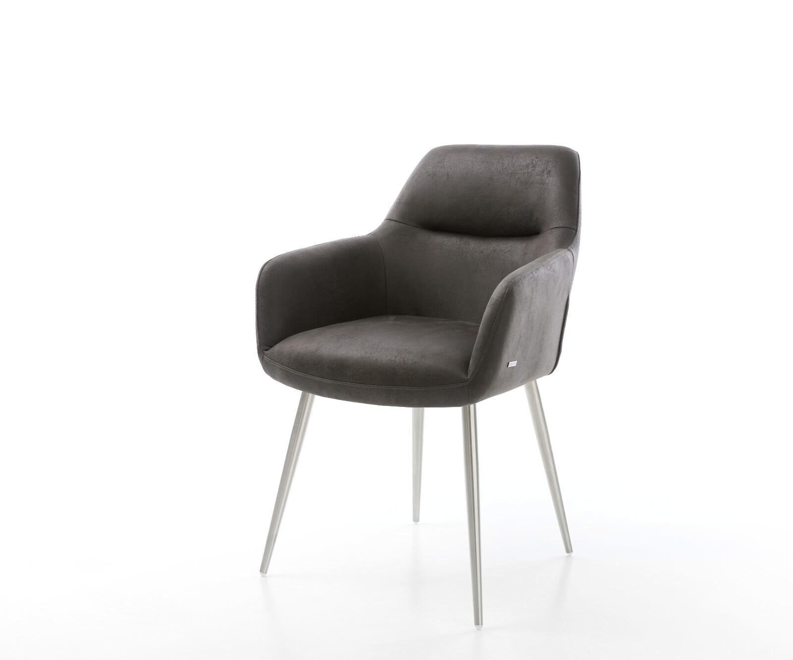 Krzesło do jadalni Pejo-Flex mikrofibra antracyt vintage 4 nogi stożkowe stal nierdzewna ze sprężynami kieszeniowymi 1