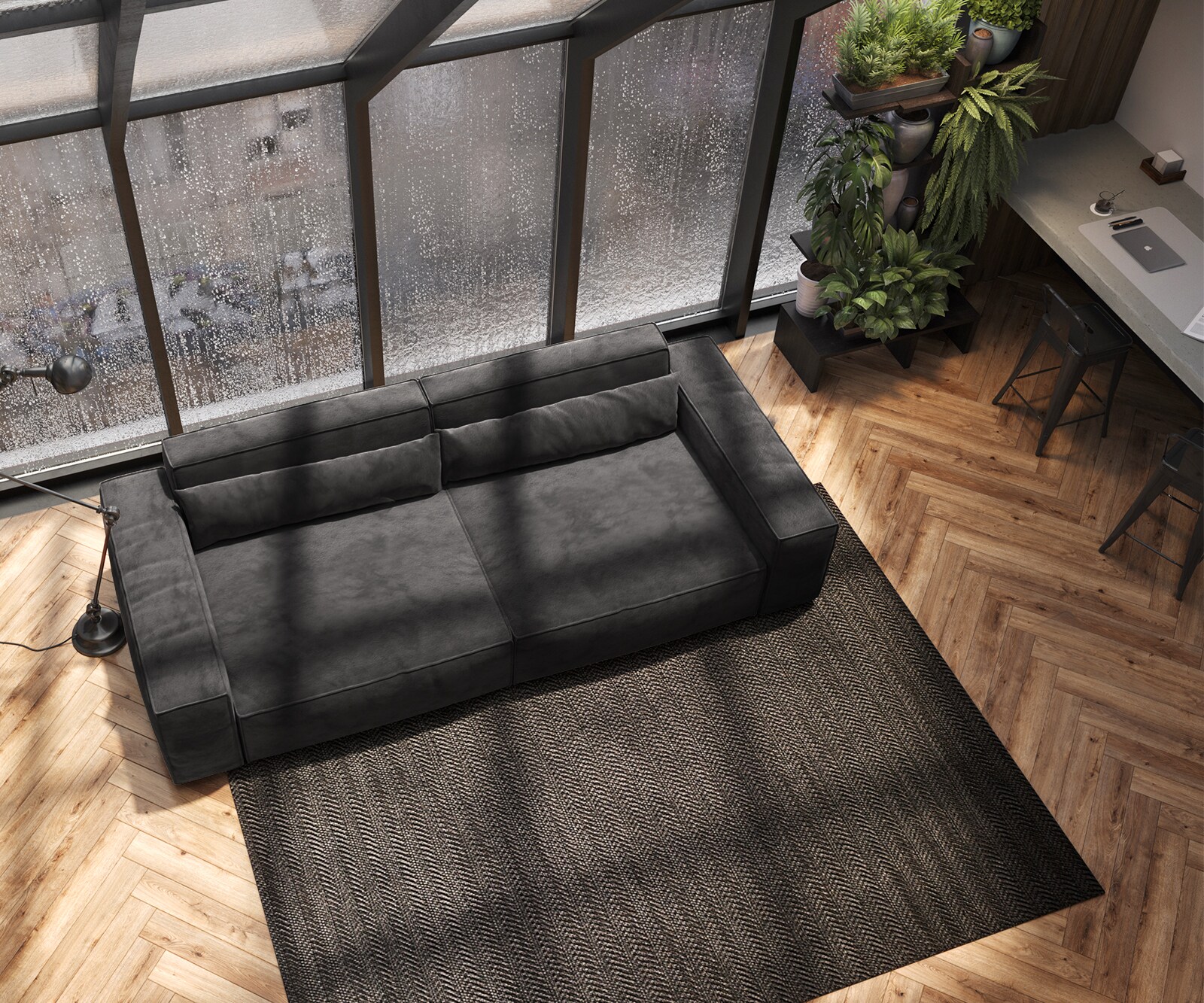 Sofa Sirpio XL 270x130cm mikrofibra czarna 4