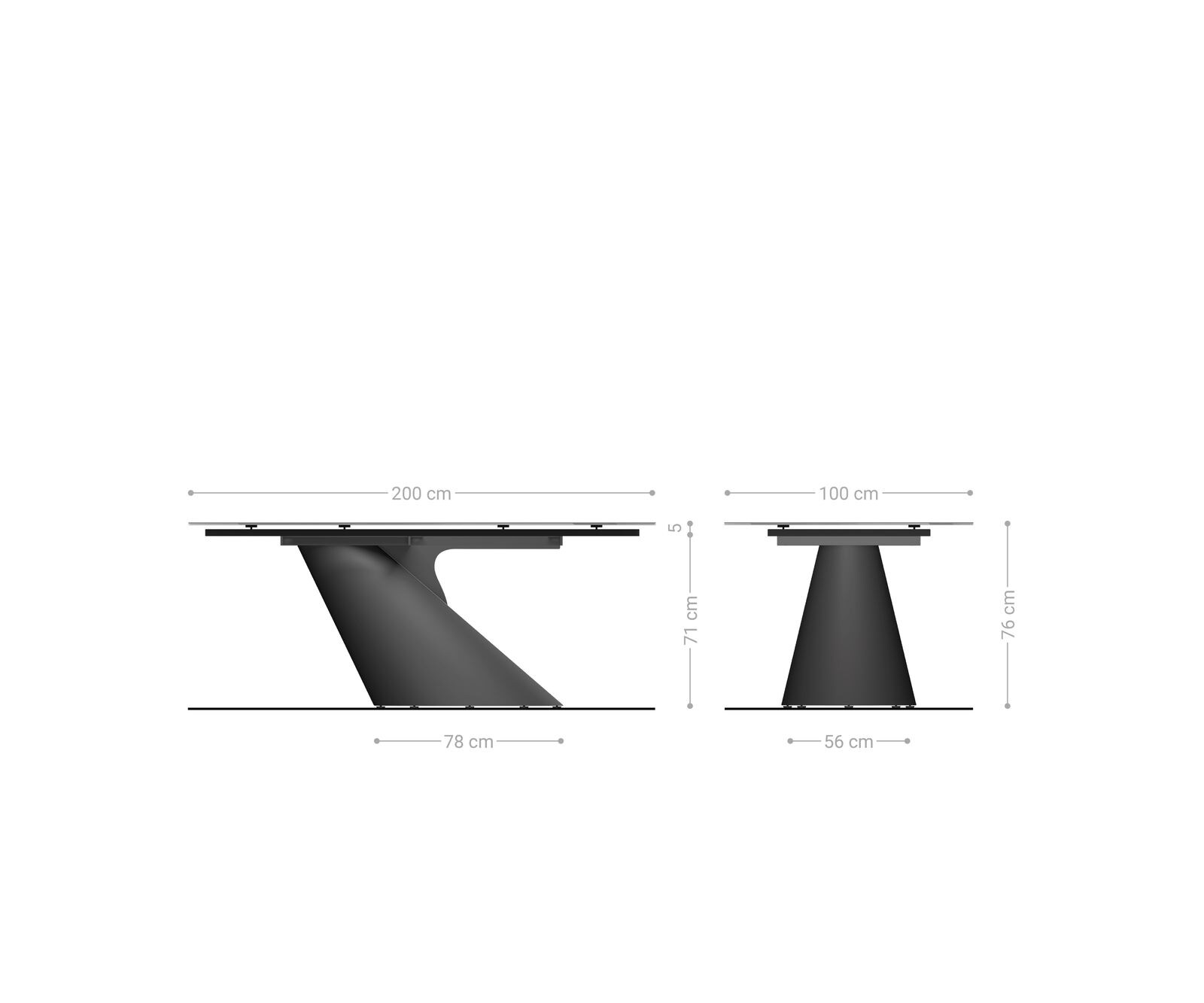 Stół do jadalni Edge kształt beczki 200x100cm ceramika Minas Melange biało-beżowy rama Cono metaliczny złoty 8