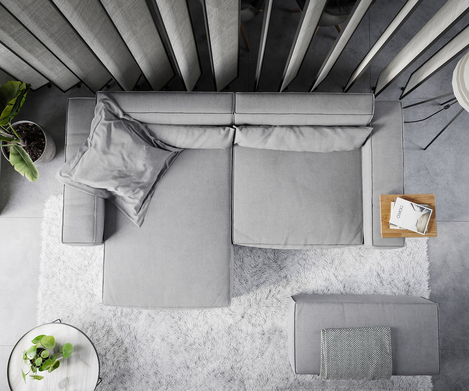 Sofa narożna Sirpio XL 270x170cm mikrofibra szara szezlong z możliwością zmiennego ustawienia z pufem 5