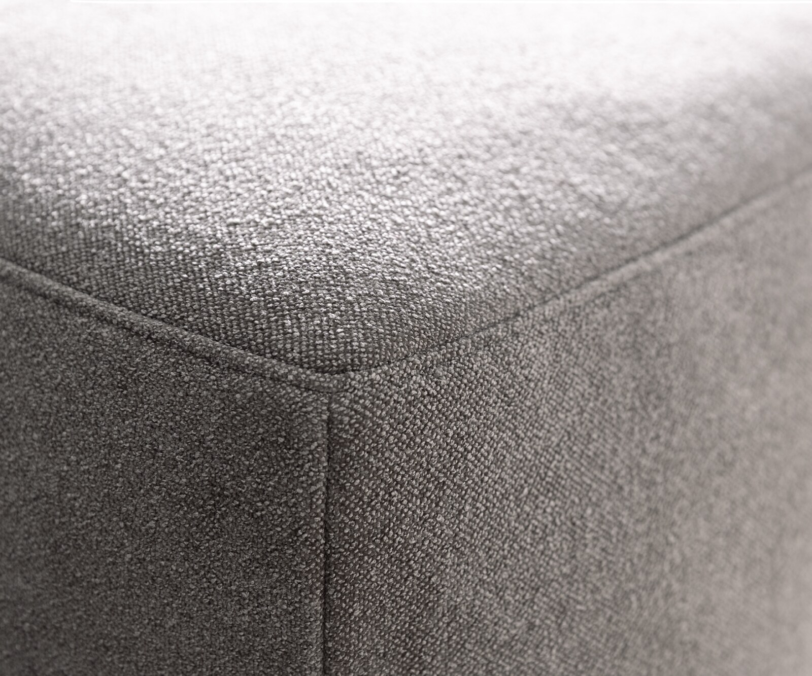 Sofa w kształcie litery U Freestyle 360x290 cm miękka tkanina strukturalna szara szew płaski 4