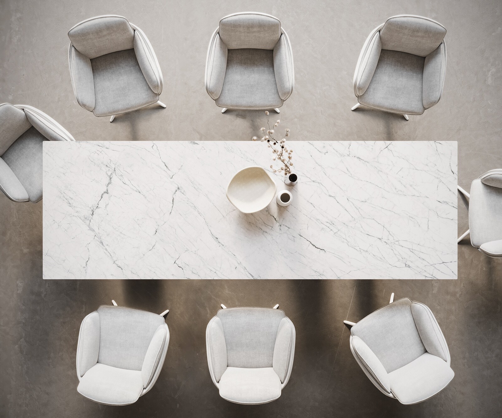 Stół do jadalni Edge 300x100cm ceramika Laminam® Statuarietto biały rama Troa metal biały 5