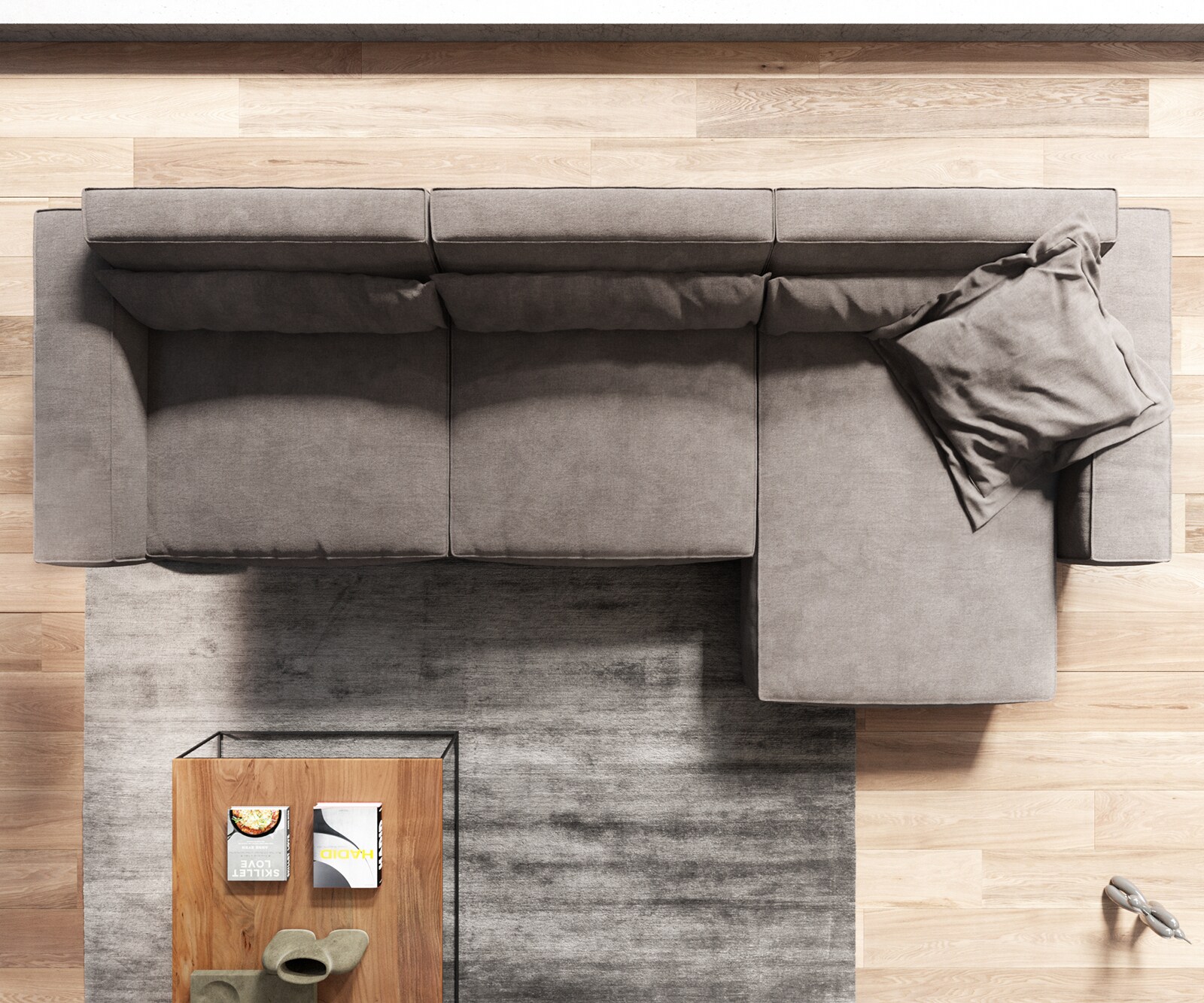 Sofa narożna Sirpio XL 370x170cm mikrofibra brąz khaki szezlong z możliwością zmiennego ustawienia 5