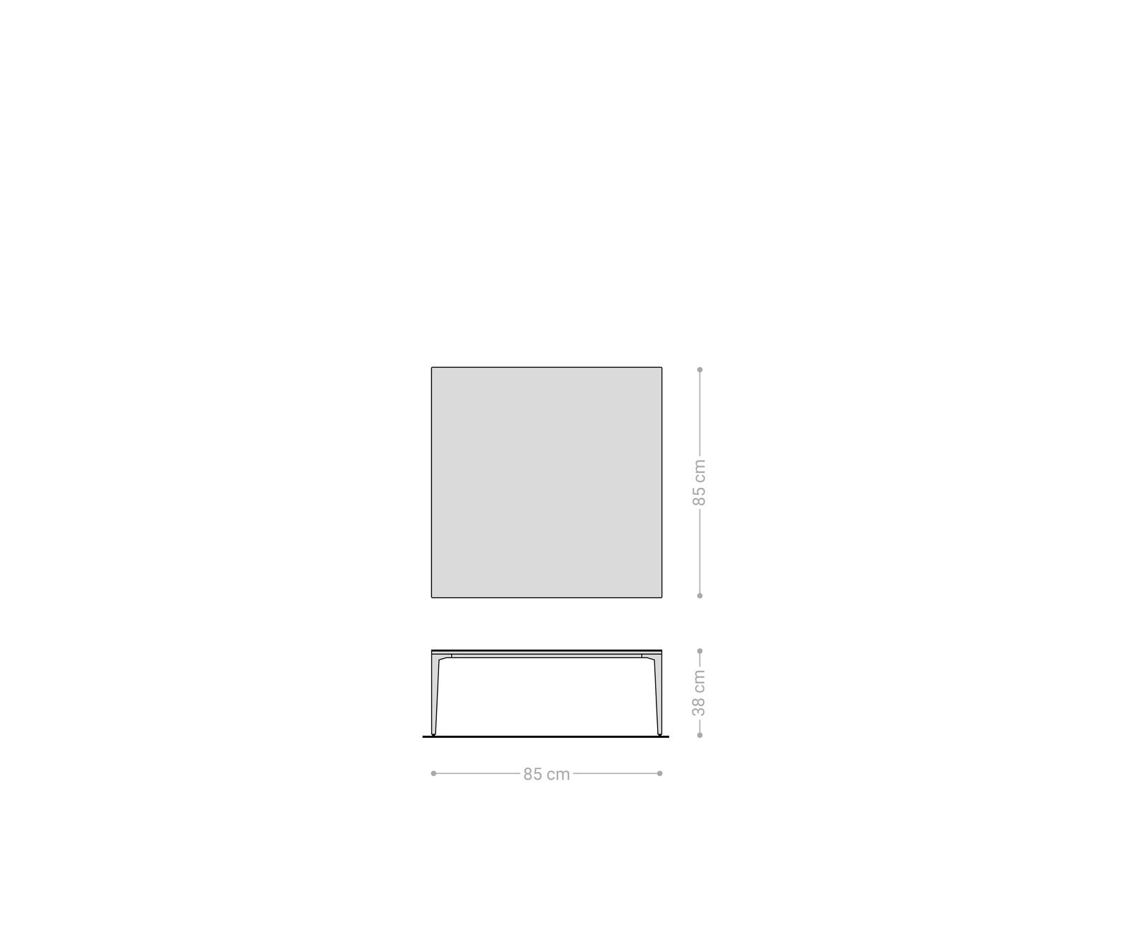 Stolik kawowy Levente 85x85cm ceramika Emperador Extra Lucidato ciemnobrązowy rama stal nierdzewna srebrny 8