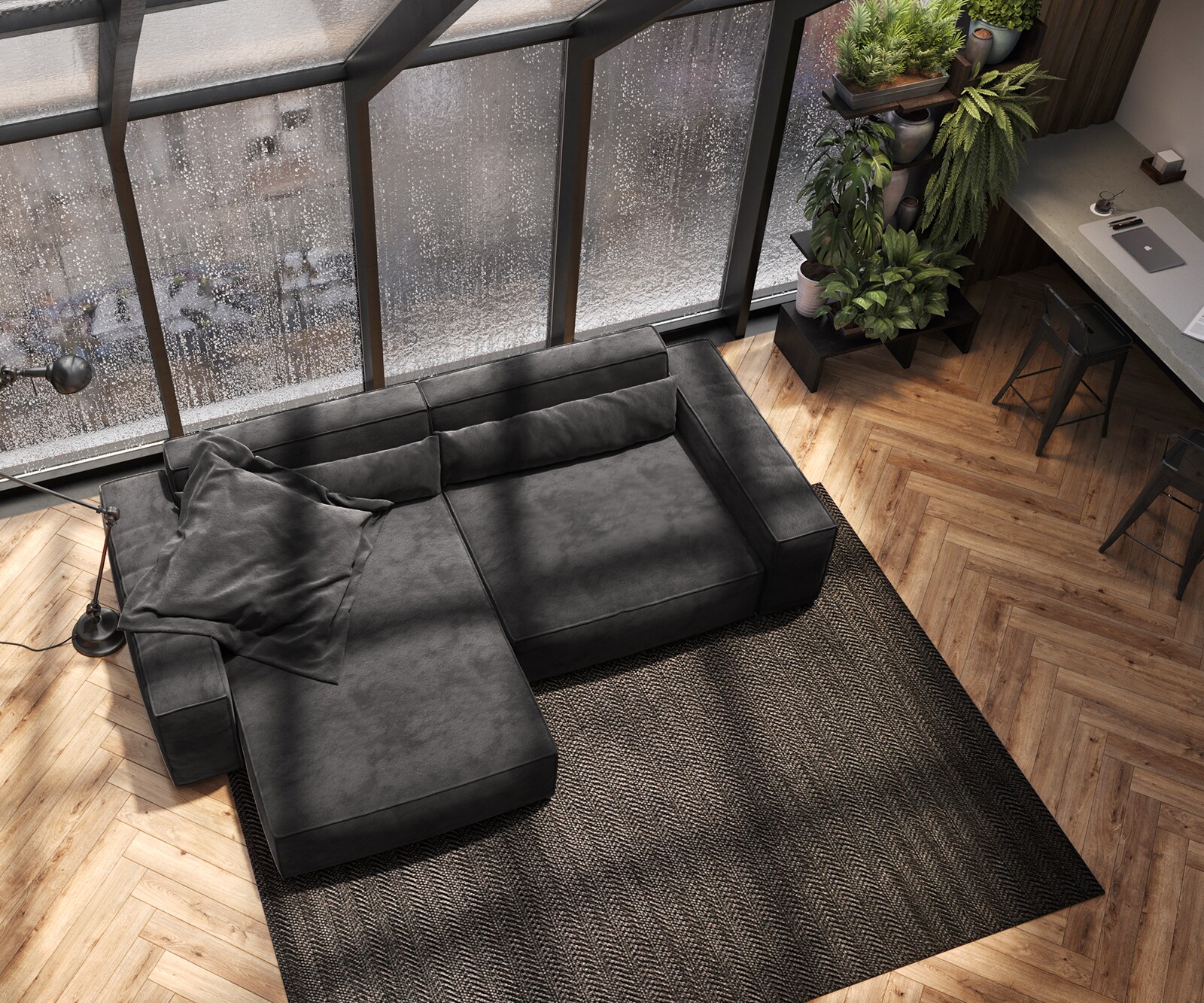 Sofa narożna Sirpio XL 270x170cm mikrofibra czarna szezlong z możliwością zmiennego ustawienia 3
