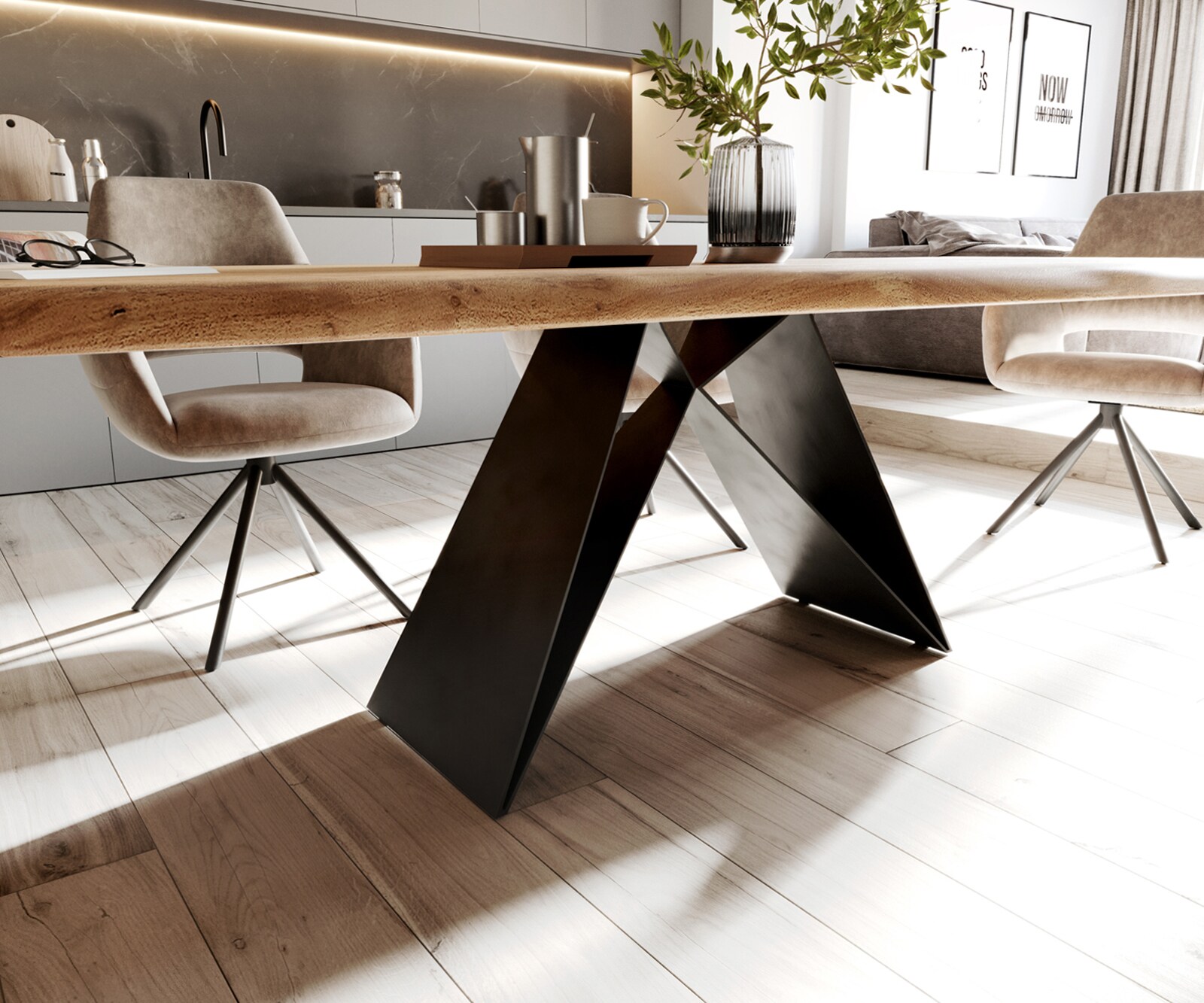 Stół do jadalni Edge 260x100 cm XL akacja naturalna live-edge 5