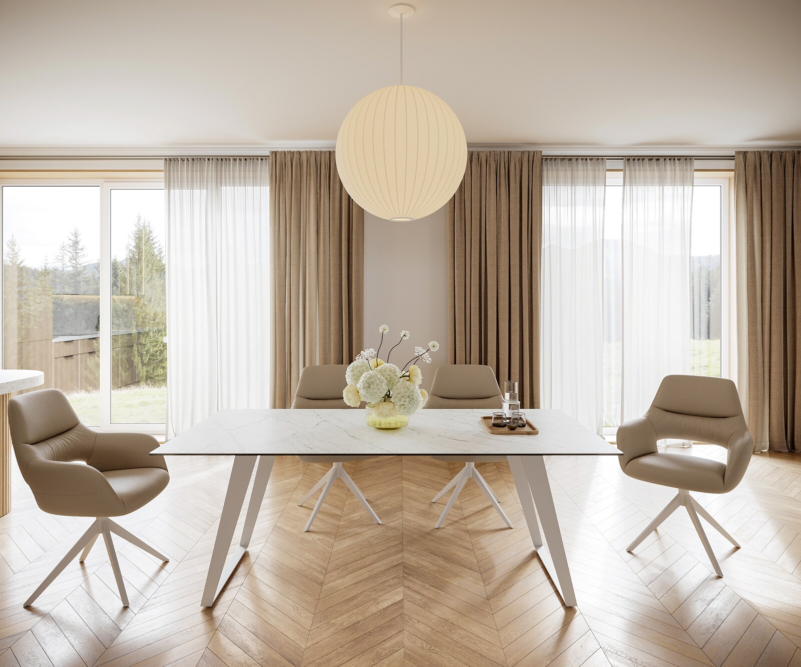 Stół do jadalni Edge 200x100 cm ceramika Laminam® Statuarietto biały rama pochylona metal biały 1