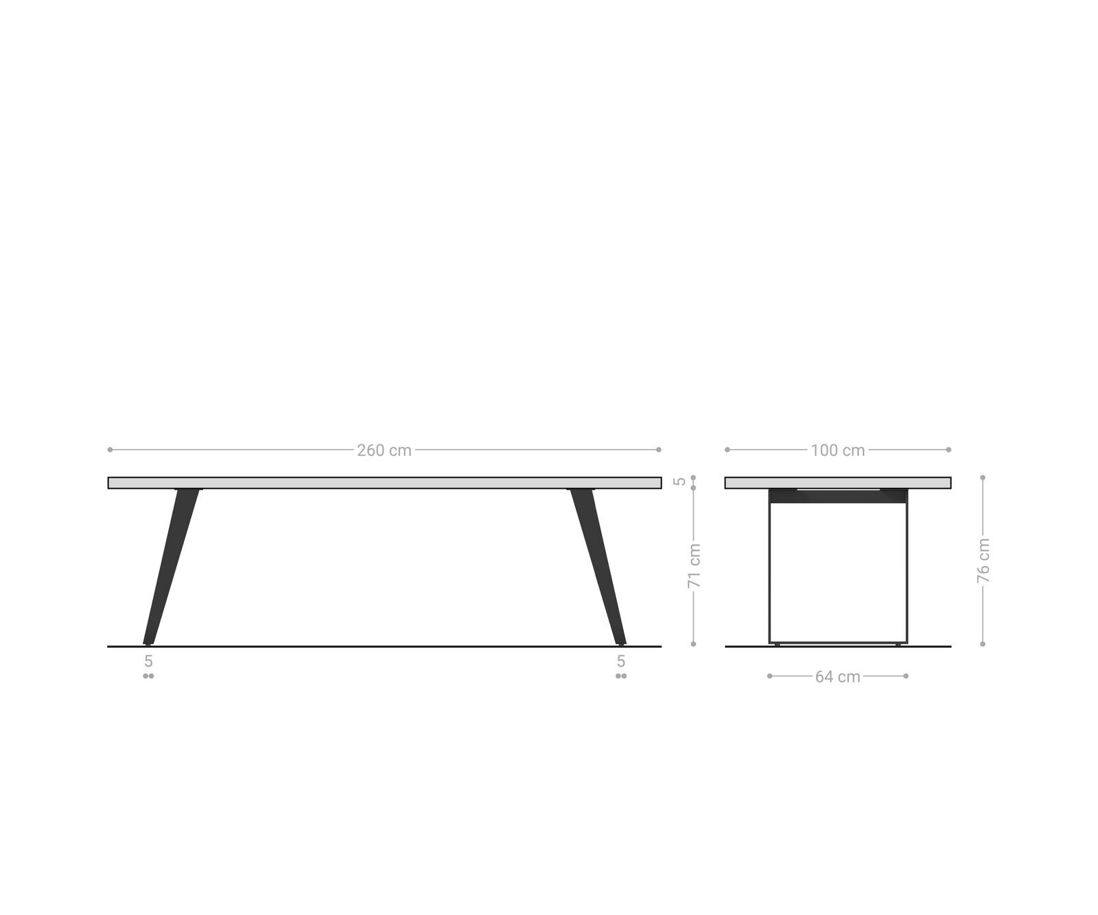 Stół do jadalni Edge 260x100cm XL akacja brązowa stal nierdzewna live-edge 7