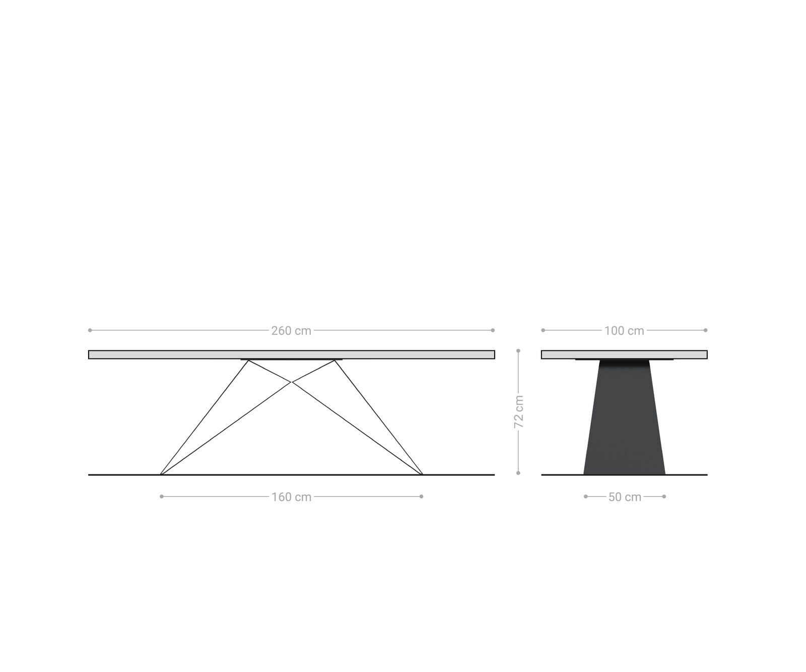Stół do jadalni Edge 260x100x2,5-3 dąb naturalny rama typu V metal czarny live-edge 9