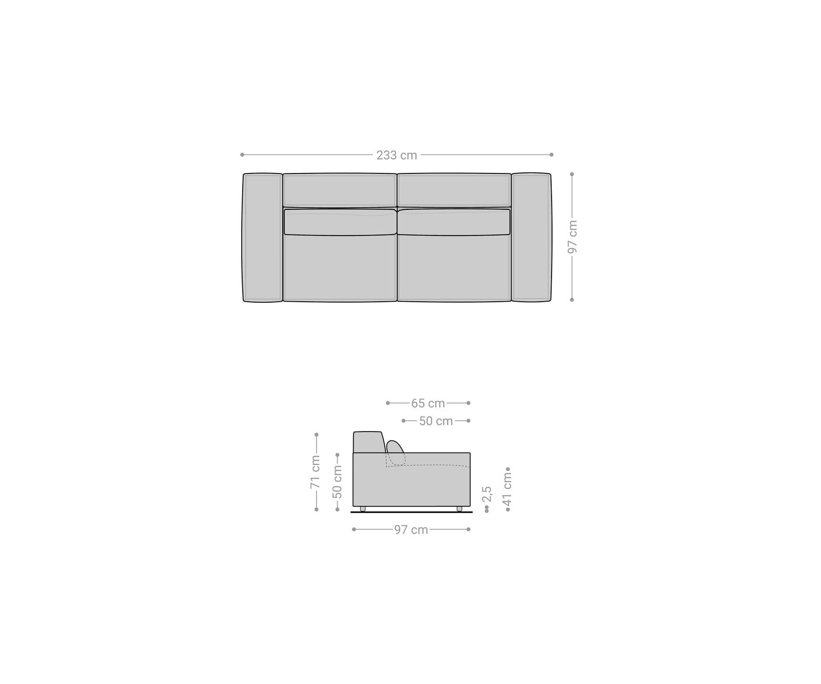 Duża sofa Sirpio 230x95 cm mikrofibra czarna 7