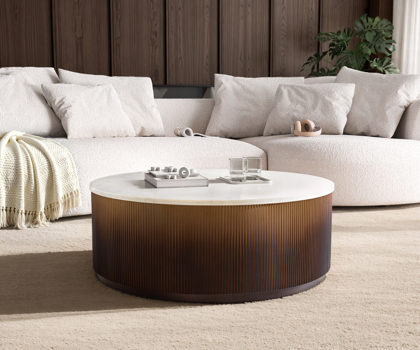 Stolik kawowy Fiorano stolik kawowy 90x90 cm marmur White metal Gold Fusion Finish 3