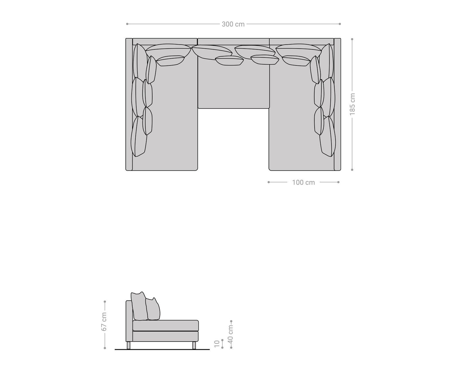 Zestaw wypoczynkowy Clovis brązowy antyczny sofa modułowa 6