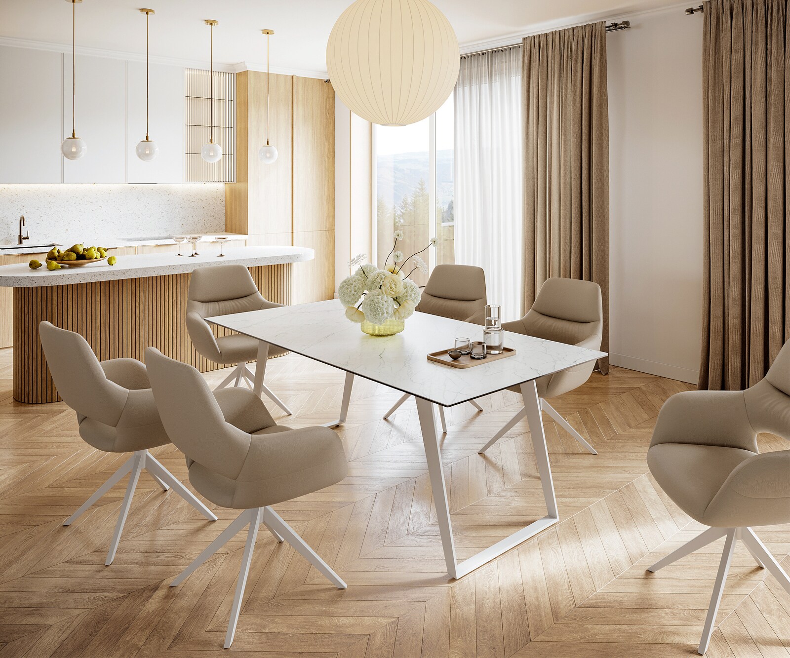 Stół do jadalni Edge 200x100 cm ceramika Laminam® Statuarietto biały rama pochylona metal biały 5