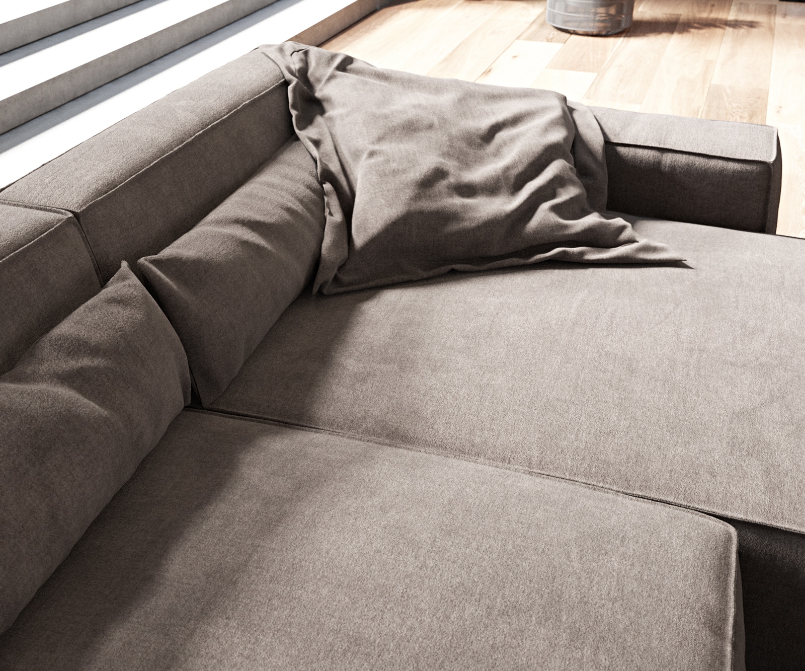 Sofa narożna Sirpio XL 370x170cm mikrofibra brąz khaki szezlong z możliwością zmiennego ustawienia 6