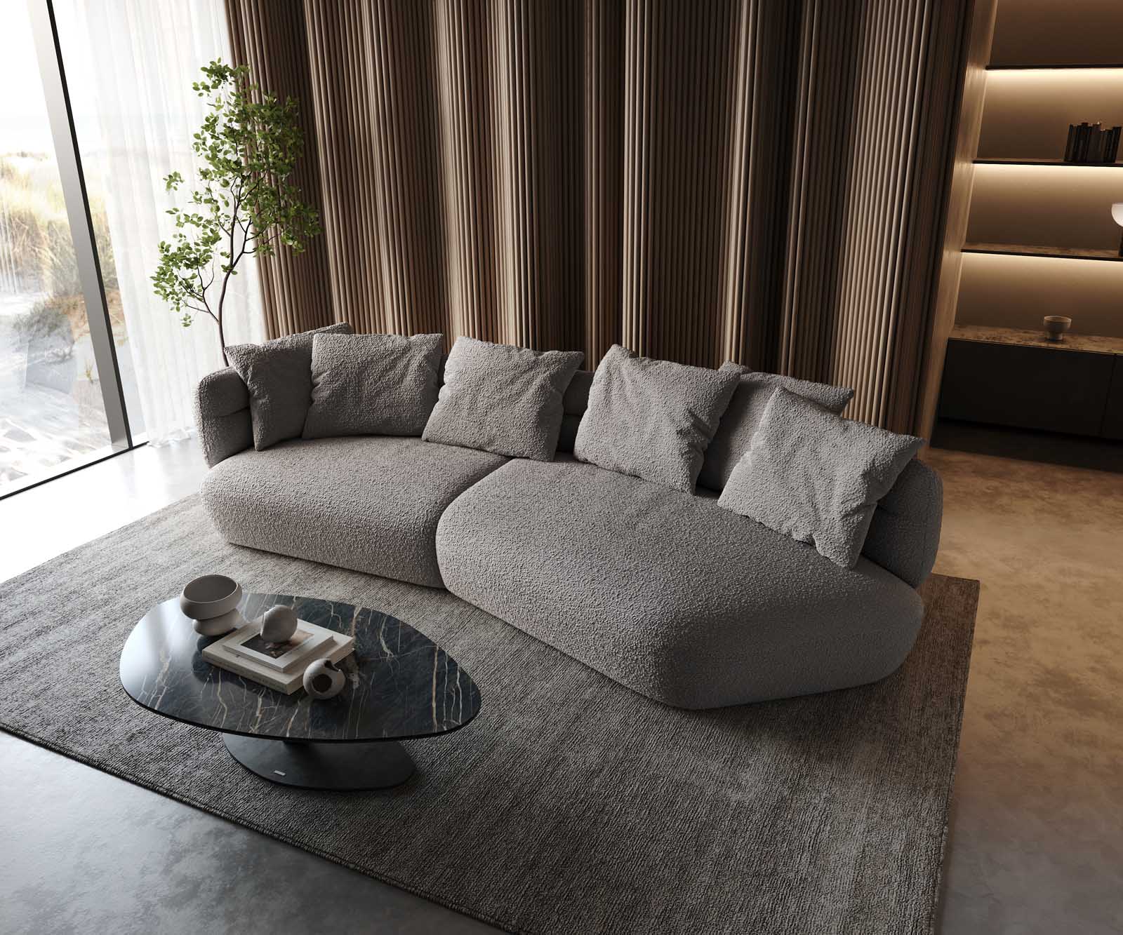Sofa Roya 320x140cm sztruks beżowy 1