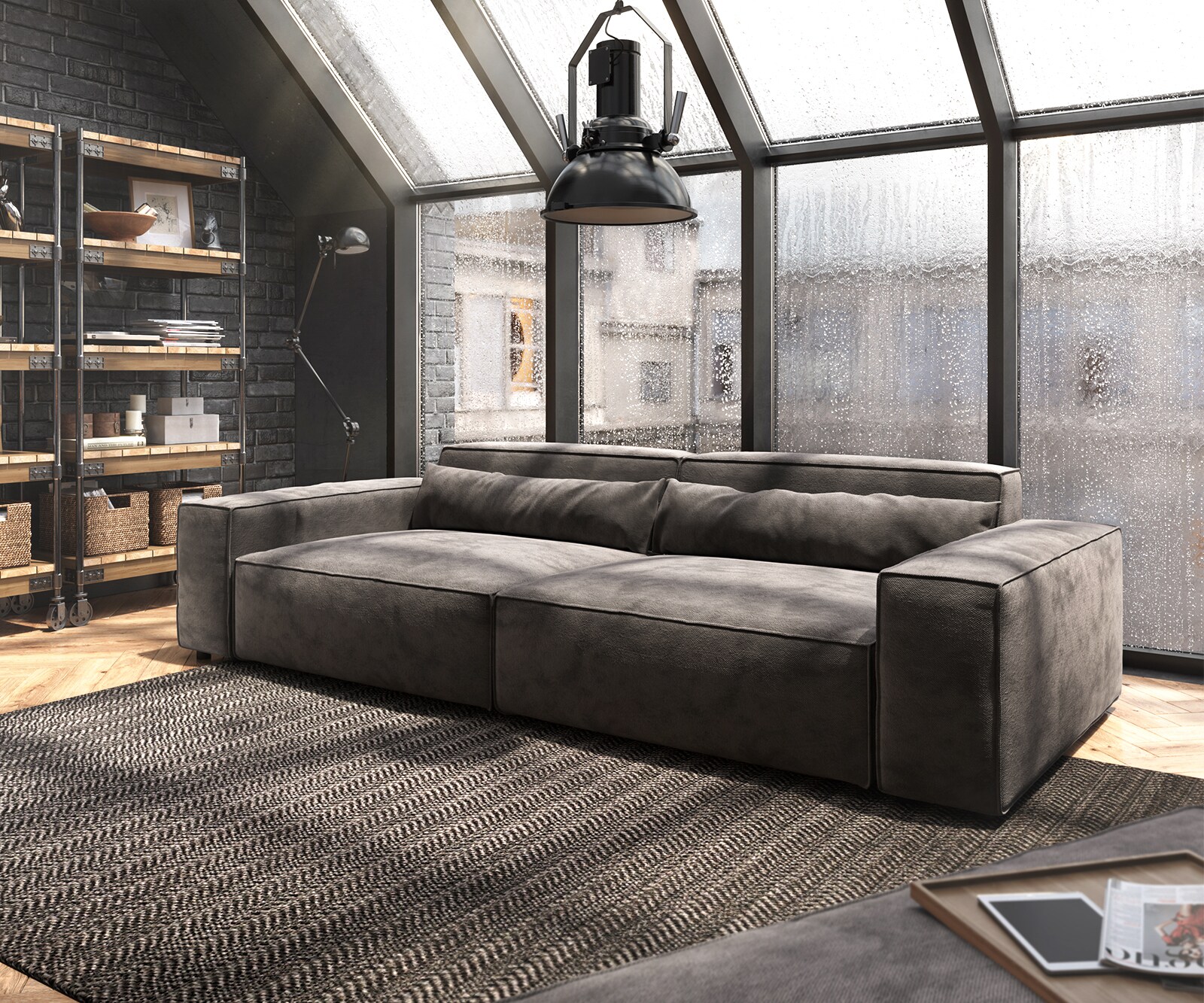 Sofa Sirpio XL 270x130cm mikrofibra czarna 3