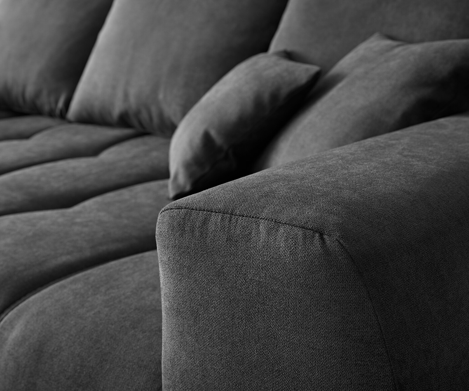 Sofa narożna Josea 300x220 cm mikrofibra czarna szezlong lewy 3