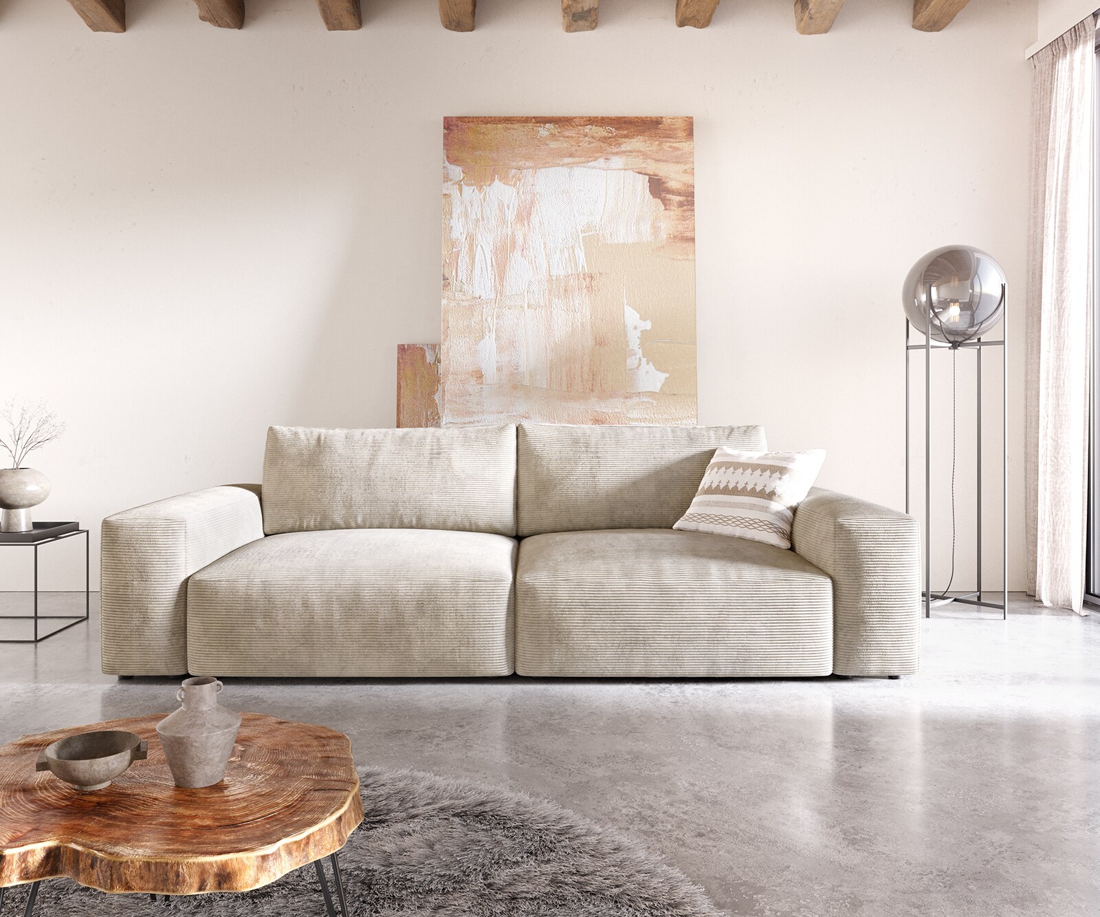 Sofa Lanzo XL 270x130cm sztruks beżowy 1