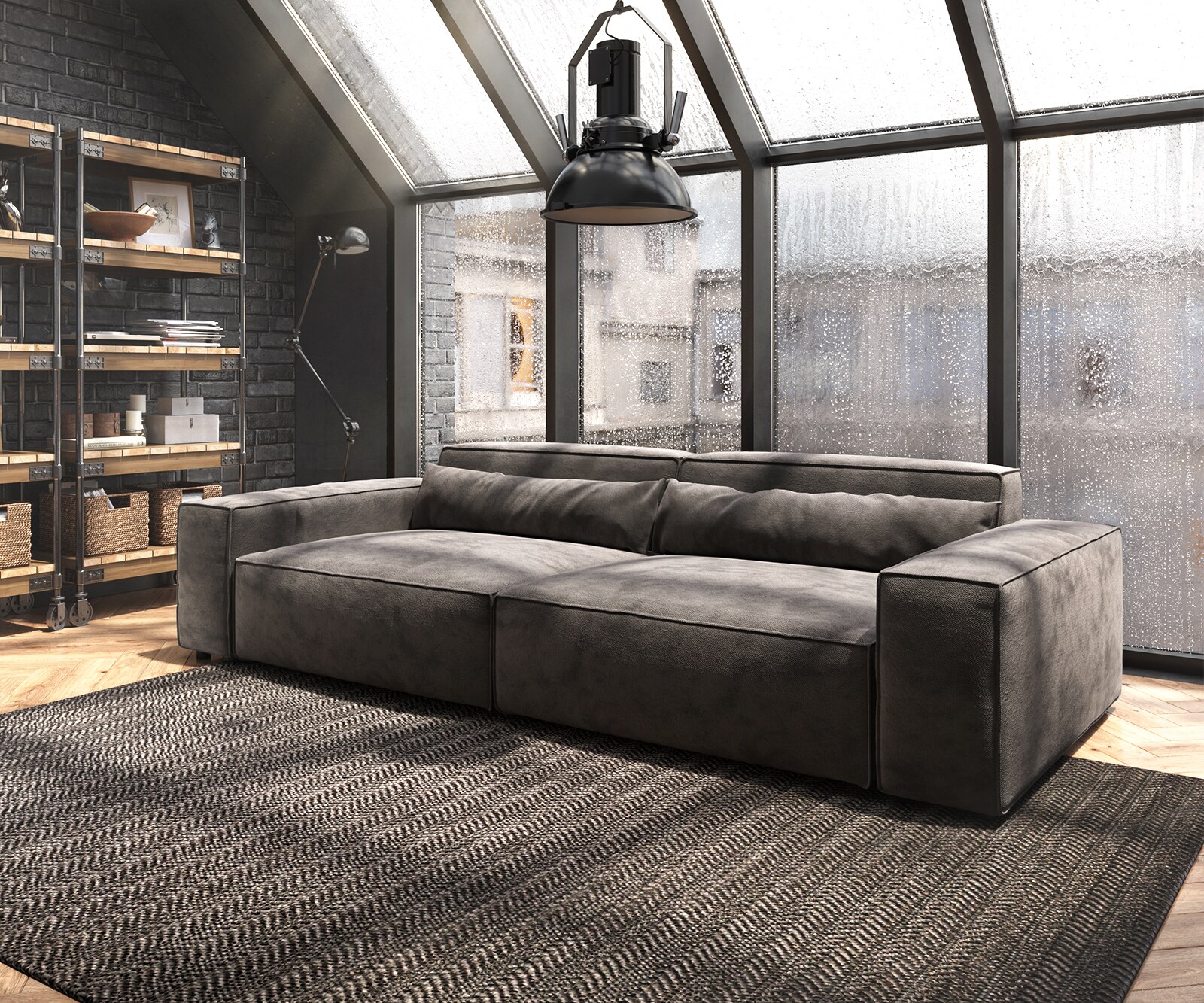 Sofa Sirpio XL 270x130cm mikrofibra czarna 1