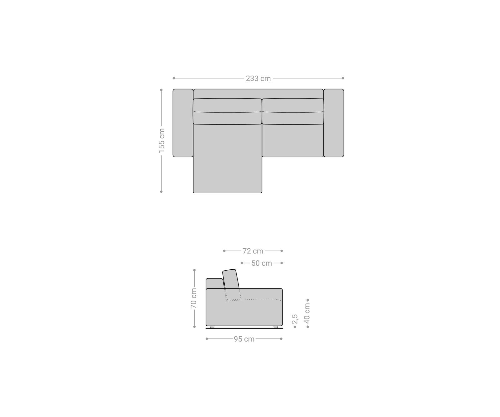 Sofa narożna Lanzo L 260x160 cm mikrofibra khaki brązowa szezlong z możliwością obustronnego montażu 6